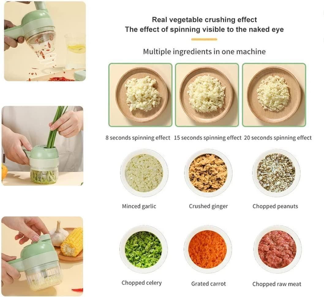 4-in-1 Smart Electric Vegetable Cutter Set